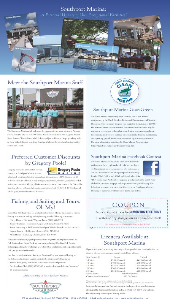 Southport Marina Newsletter Center Panel