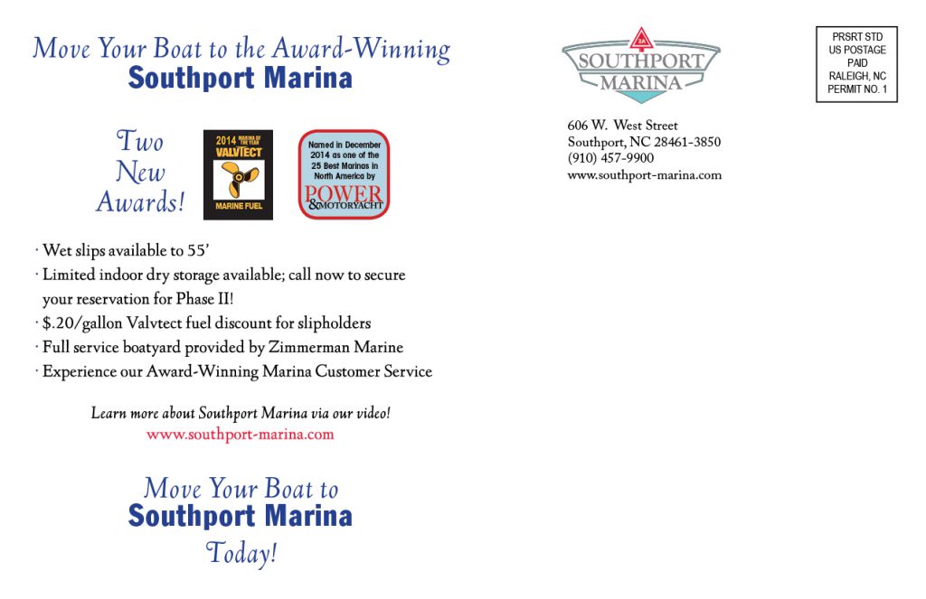 Southport Marina Boat Show Post Card Back